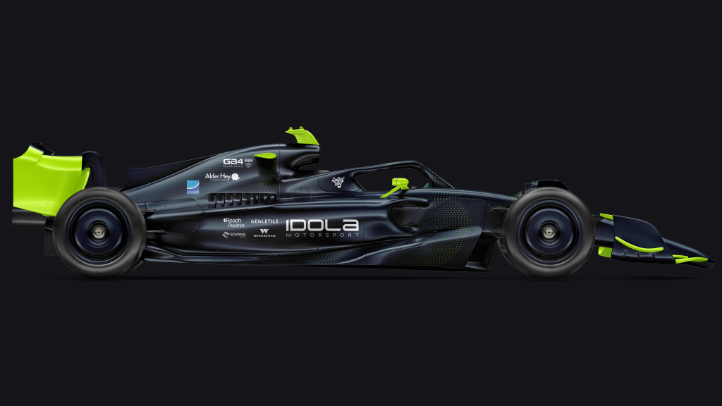 Side view of Toby Campbell's GB4 car